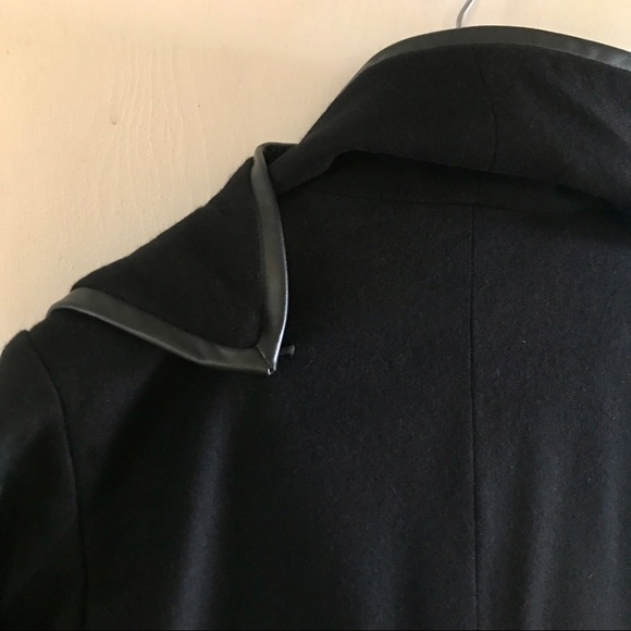 Custom Designed & Tailored Wool / Leather Coat, Size S - Picture 8 of 14